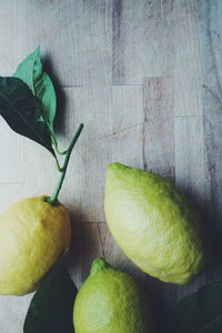 High angle view of lemons on table