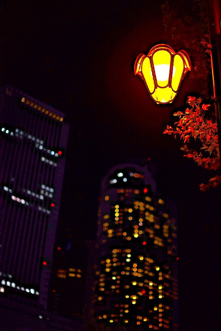 illuminated, night, low angle view, lighting equipment, built structure, architecture, decoration, building exterior, lantern, indoors, hanging, window, electric light, glowing, red, no people, light - natural phenomenon, dark, christmas, decor