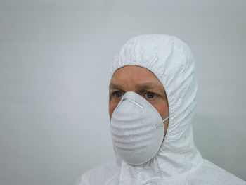 Portrait of man wearing mask