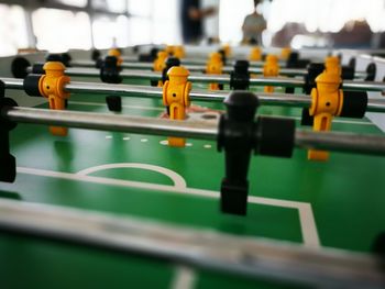 Close-up of table soccer