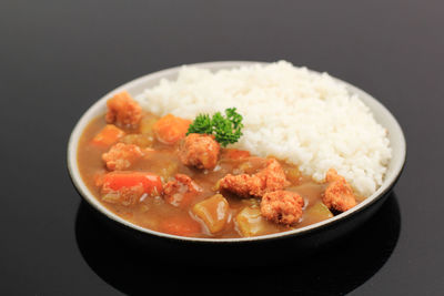 Japanese or korean curry with rice - japanese food style. 