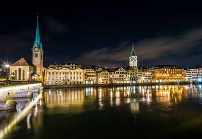 Illuminated city at night