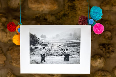 High angle view of various flowers on table