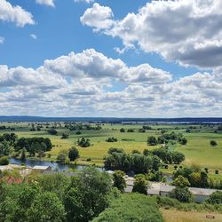 Scenic view of field against sky