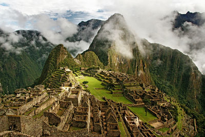 Panoramic view of mountains against sky