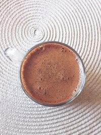 High angle view of coffee on table