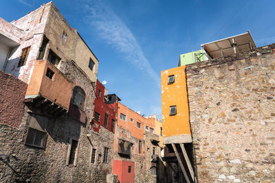 Low angle view of old building against sky