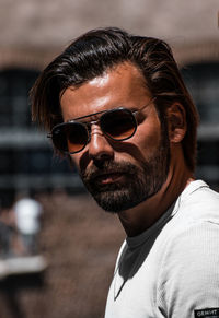 Portrait of young man wearing sunglasses