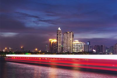 Illuminated city at night