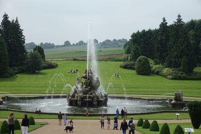 Group of people in fountain