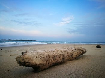 Scenic view of beach against sky