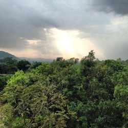 Scenic view of landscape against cloudy sky