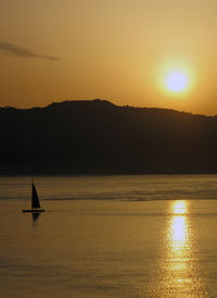 Scenic view of sunset over sea