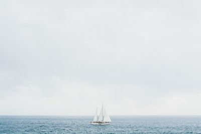 Boat sailing in sea