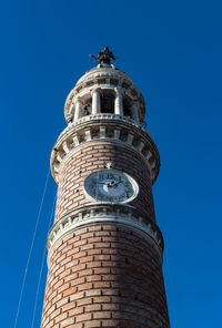 Low angle view of building against blue sky