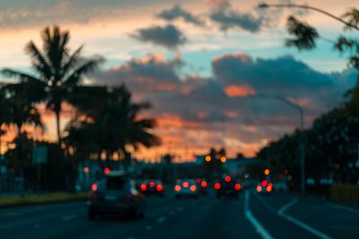 Cars on road at night