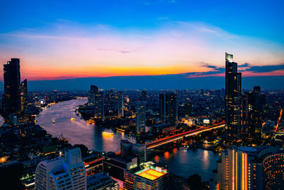 Aerial view bangkok city of buildings in the capital, have the , office building and condominiums 