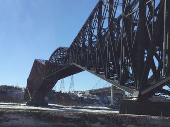 Low angle view of bridge against clear sky