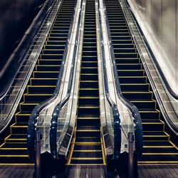 Low angle view of escalator at subway station