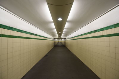 Empty illuminated tunnel