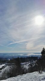 Scenic view of sea against sky during winter