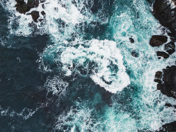 Aerial view of sea waves