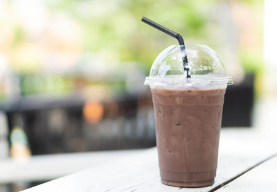 Close-up of drink on table