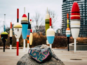 Close-up of wooden post against blurred background