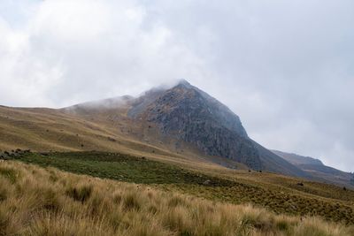 Scenic view of volcanic landscape against sky