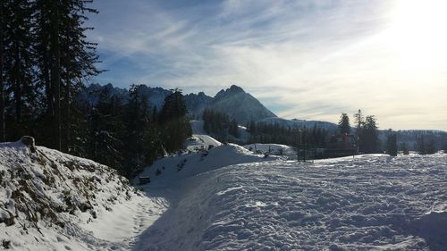 Scenic view of mountains against sky