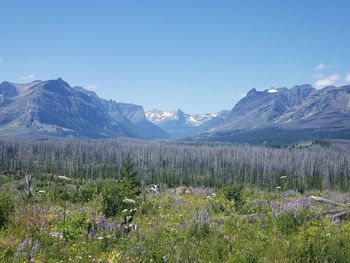 Scenic view of mountains against sky