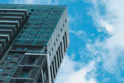 Low angle view of modern building against sky