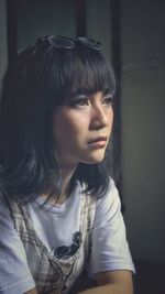 Close-up portrait of a beautiful young woman