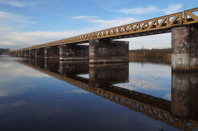 Bridge over river against sky