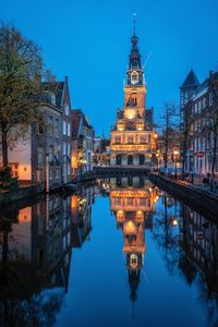 Reflection of buildings in water