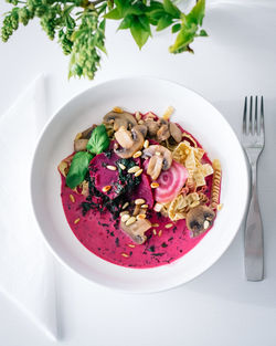 Close-up of food served in plate on table