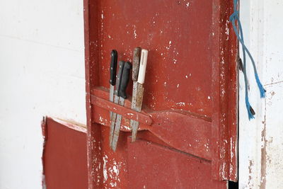 Close-up of closed door