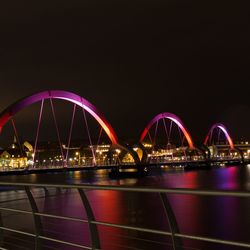 View of illuminated city at night