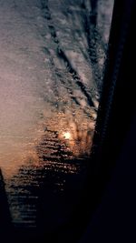 Close-up of wet car window