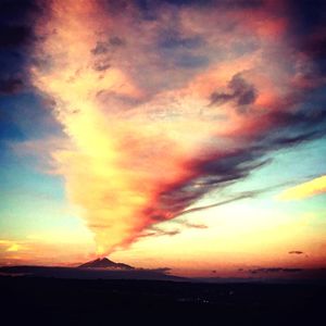 Scenic view of dramatic sky during sunset