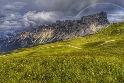 Scenic view of mountains against sky