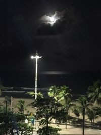 Low angle view of street light at night