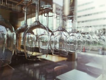 Close-up of wine glass on table