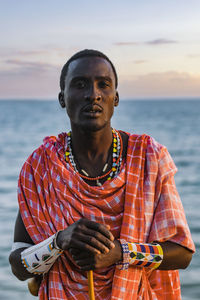 Maasai man on the beach