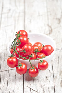 Close-up of tomatoes in bowl on table