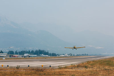 Airplane flying in sky