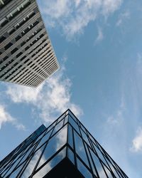 Low angle view of modern building against sky