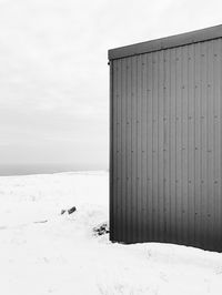 Scenic view of sea against sky during winter