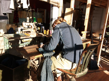 People relaxing in restaurant