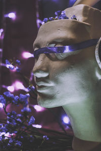 Close-up portrait of statue of man